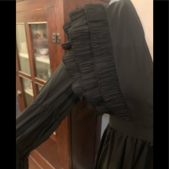 NEW Black Ruffle Maxi Dress Beautiful sz Med - Picture 2 of 5